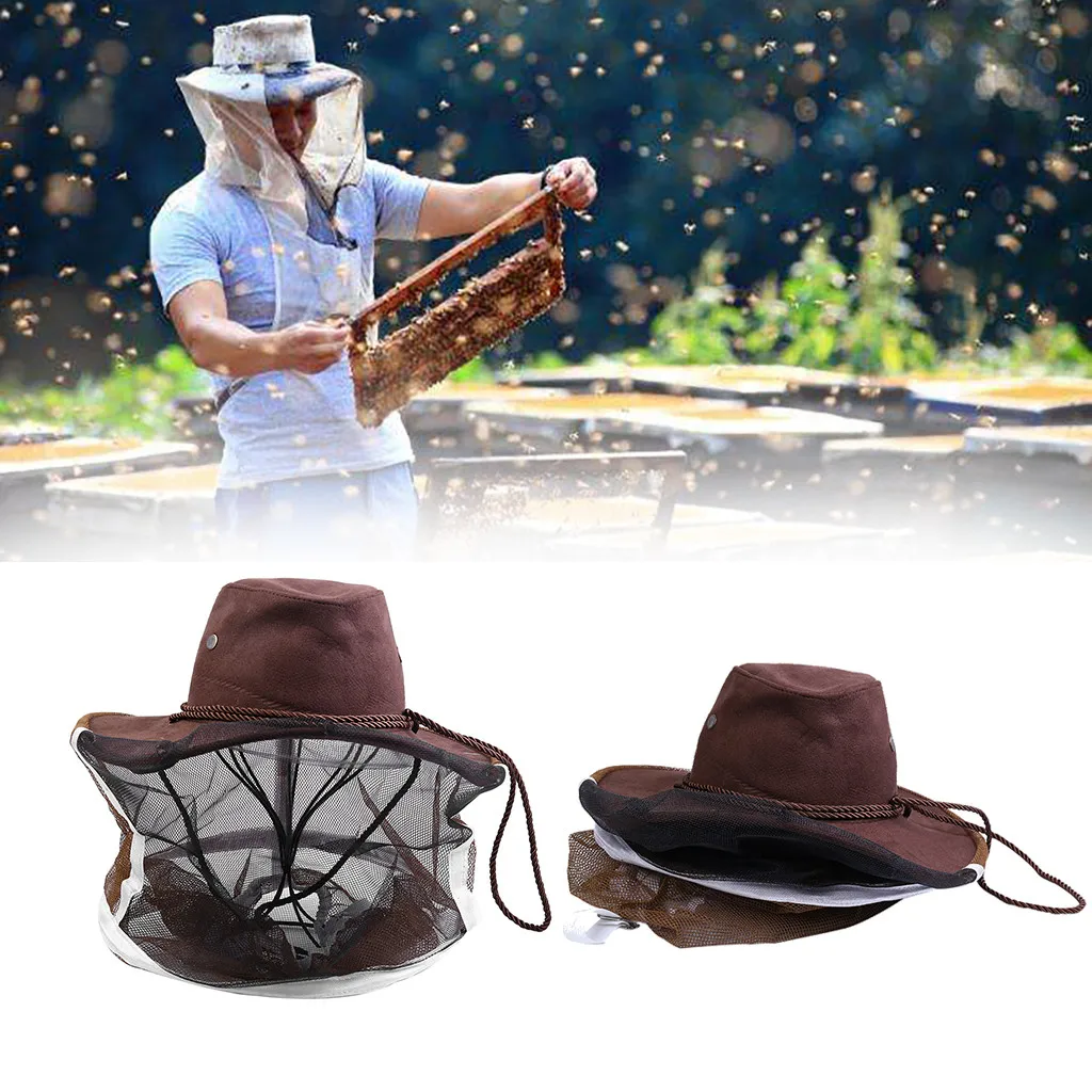 Beekeeper Protective Hat Anti Bee Fabric Nylon Net Yarn Hat Beekeeping Protector Cap Beekeeper Cowboy Fishing Caps