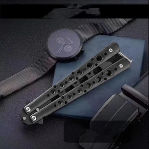 سكاكين الفراشة التدريبية CSGO للمبتدئين ، سكين تفريغ ، شفرة غير مقطوعة ، لا تحتاج إلى صيانة ، مكدس مكسور ، في الهواء الطلق ، كل الصلب ، غير المصقول أفضل 10 سكين فراشة مبيعا - No2