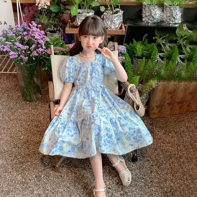

Summer Girls Long Dresses Sweet Kids Clothes Bohemian Beach Floral Print Dresses for Girls Children Clothes Party Wear 4 10 Year