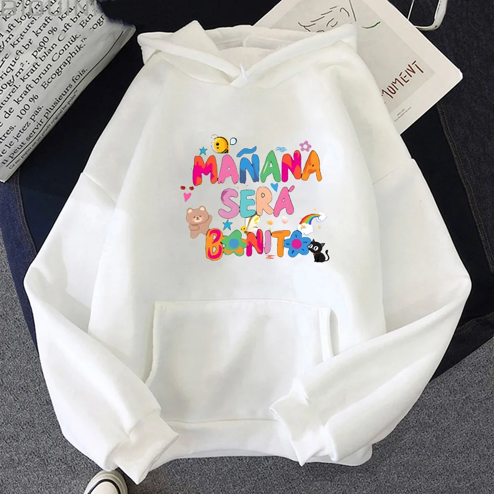 Manana Rainbow Letter Print Men Sweatshirts Soft Warm Casual Female Hoodies AutumnLoose Fleece Tops for Girls Unisex Pullovers