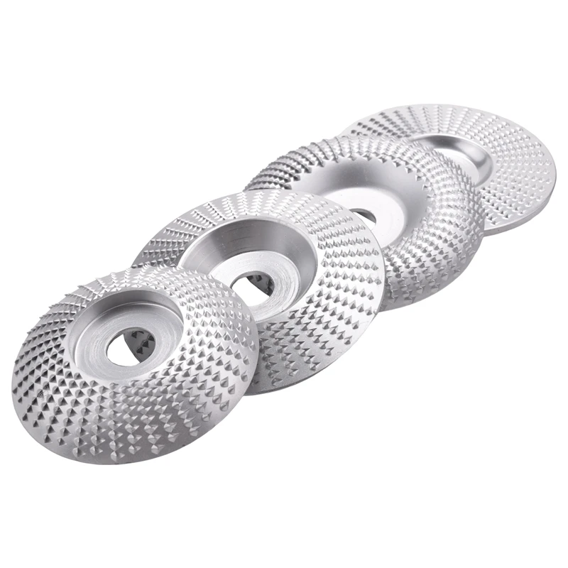 

Wood Shaping Disc Set For Angle Grinder Woodworking Grinding Wheel Shaping Dish 5/8Inch Arbor (Silver, 4Pcs)