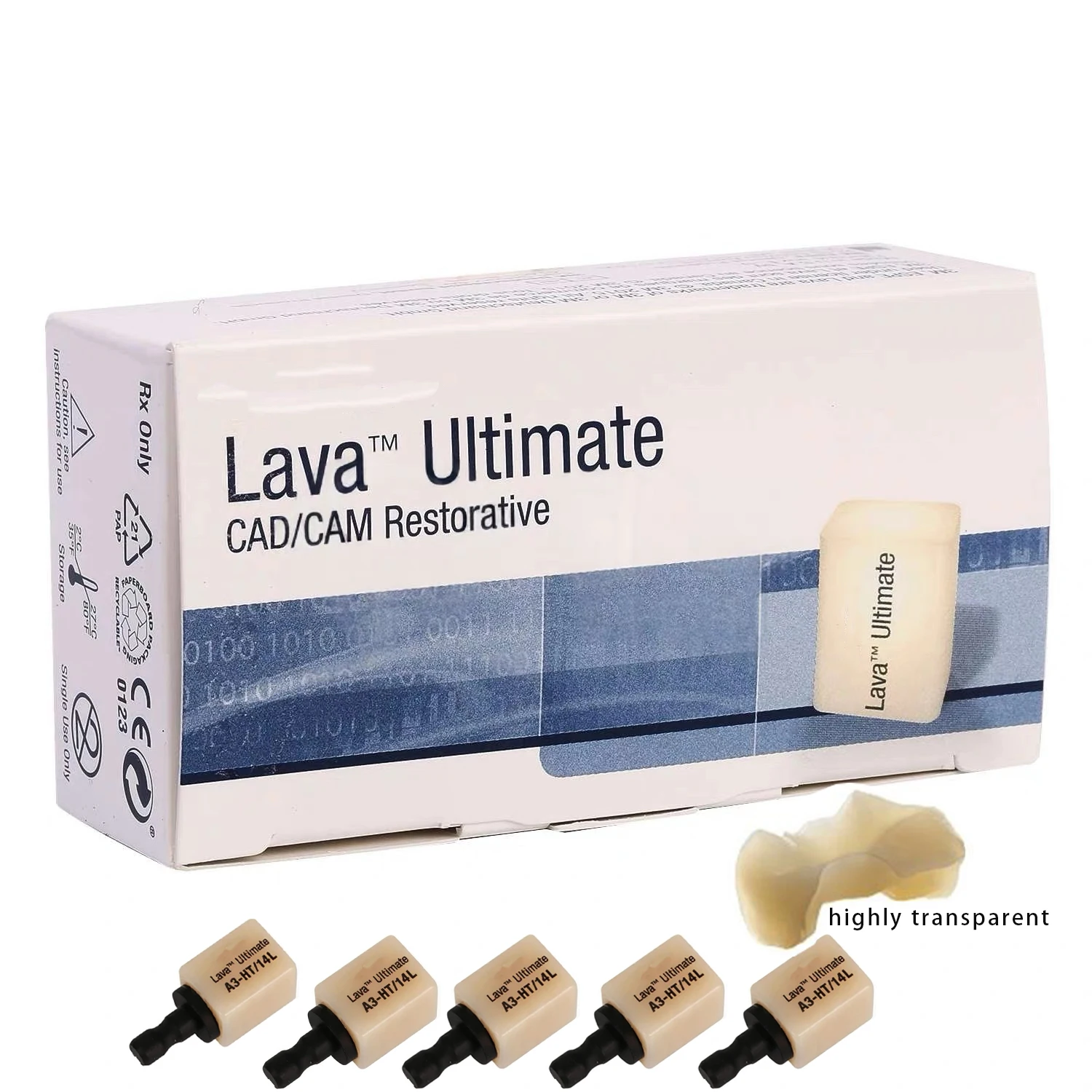 5Pcs/box Dental Pre-Milled Nano Composite Ceramic Blocks HT LT CAD CAM Milling Resin Blocks For Lab Teeth Restoration Material
