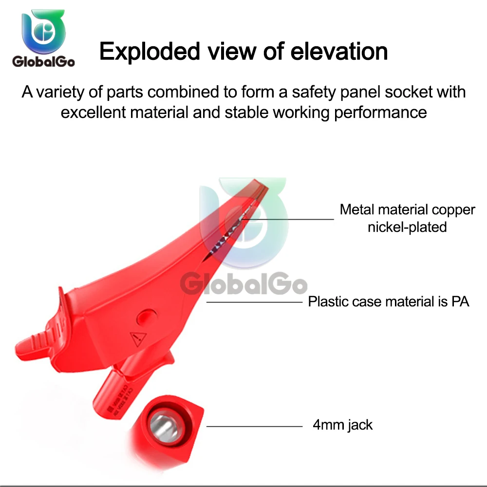 Insulated Battery Test Clip 36mm HV Alligator Clip For Banana Plug 4mm Multimeter Pen Cable Probes Crocodile Clip