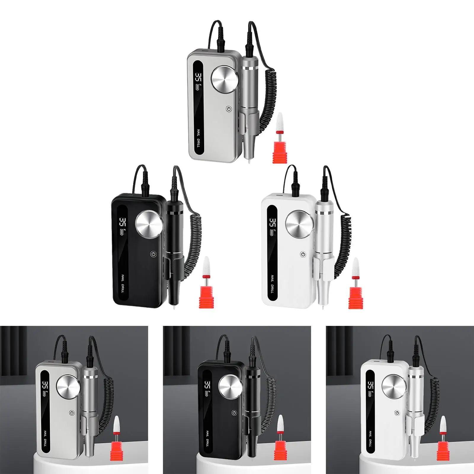 Lime à ongles électrique sans fil compacte utilisation en Salon à domicile 35000 tr/min manucure pédicure polissage pour manucure ponçage polissage retrait