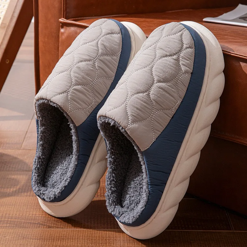 

Winter Men Cotton Slippers Plush Womens Slippers Comfortable Keep Warm Man Casual Shoes Non Slip Plus Size Men Shoes Women Shoes