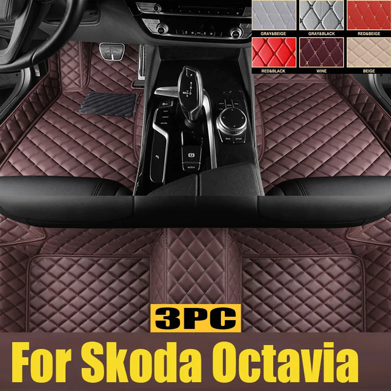 

Car Floor Mat For Skoda Octavia Mk3 Scout 2013 2014 2015~2019 Universal Leather TPE Foot TPE Mat LHD Carpet Rug Auto trunk mat