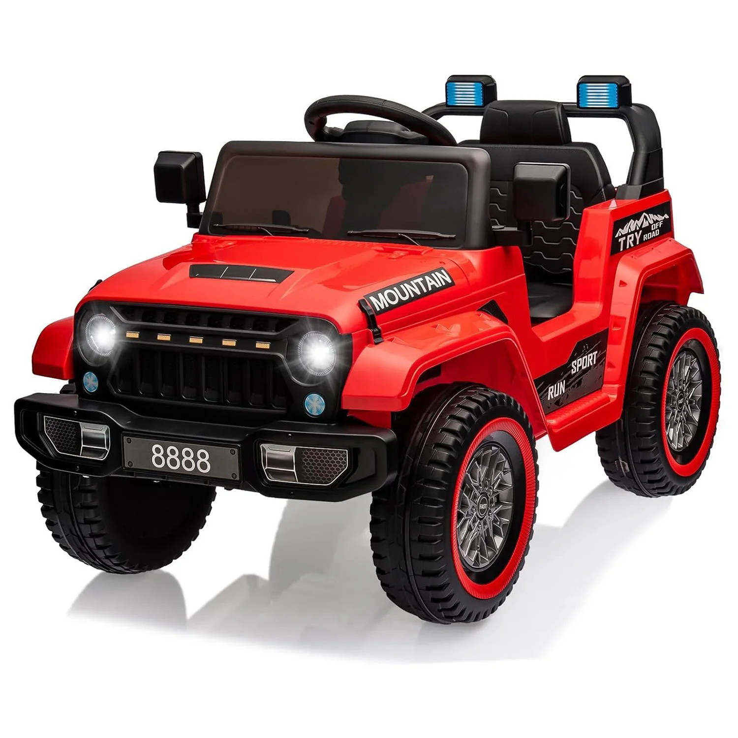 Coche de camión para niños, vehículo eléctrico de 12 V con control remoto, luces LED, 3 velocidades, música y bocina, juguetes para niños y niñas