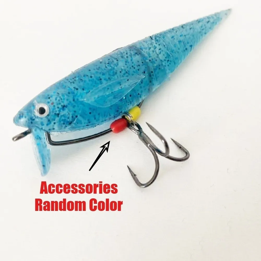 2pcs TPE Material Soft Swimbait 2PCS Pack Adjustable Fins Segmented Swimbait Soft Texture High Elastic TPE Fishing Bait
