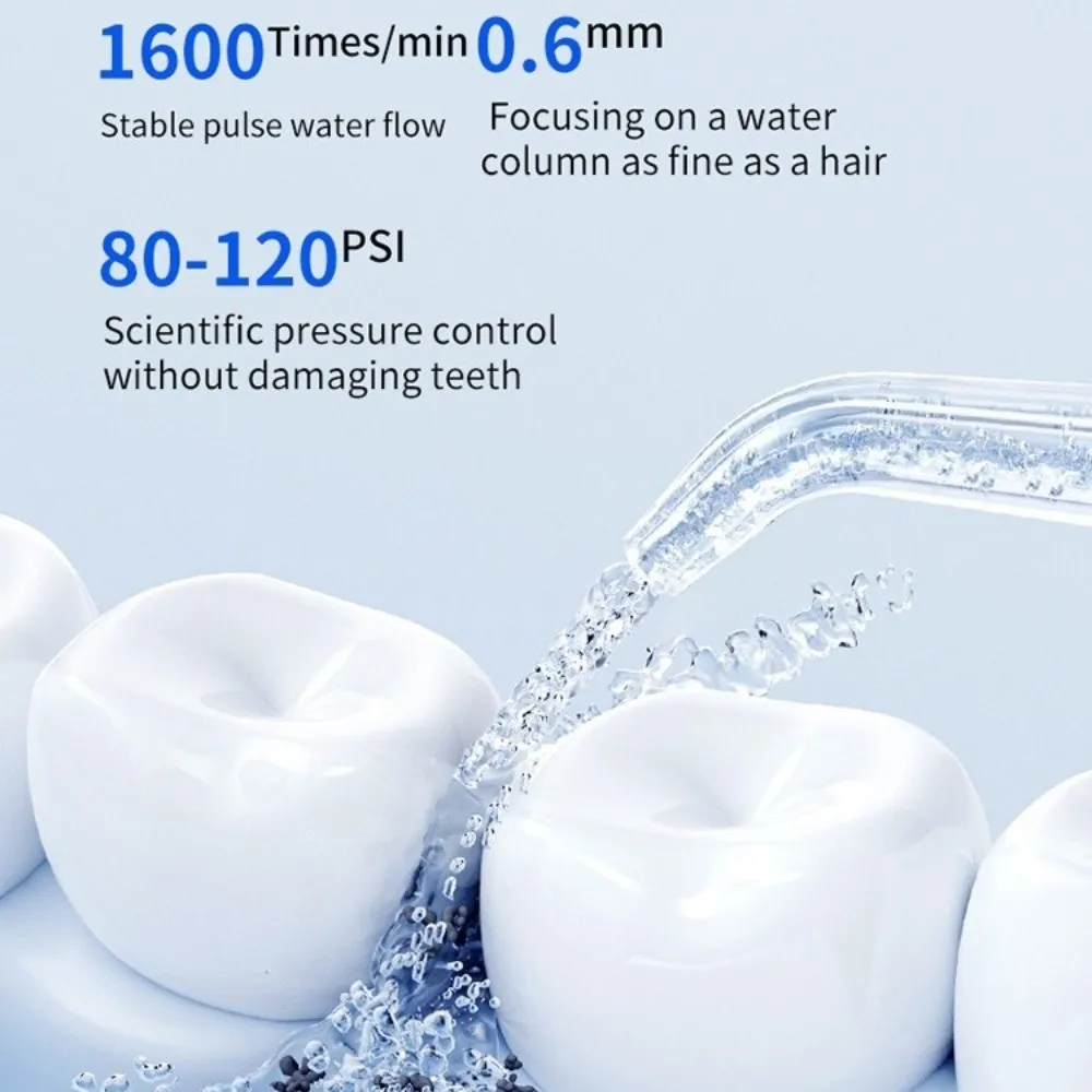 Smart Electric Oral Irrigator Rechargeable Professional Dental Cleaner with 4 Nozzles Cordless Tooth