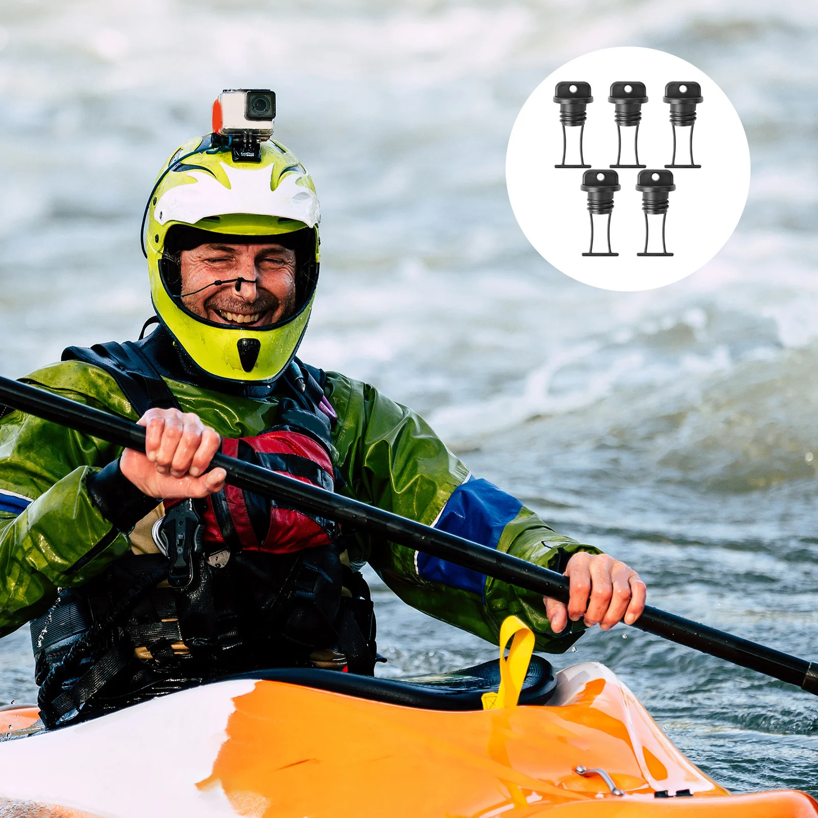 

5Pcs Replacement Kayak Drain Plug Durable Universal Boat Accessory Easy Installation Black Boat Drain Plug