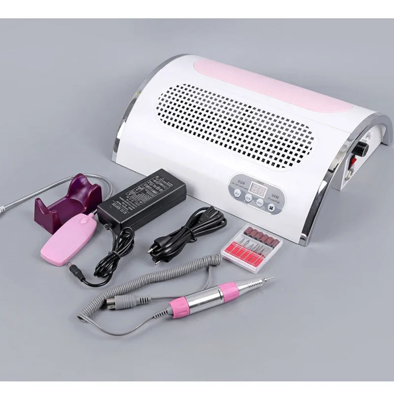 multifunction 6 in 1 uv led lamp nail dust collector Nail Drill Machine With Nail Bits,