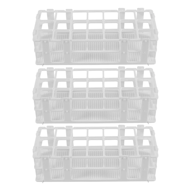 HOT SALE 9 Packs Plastic Test Tube Rack, 21 Holes Lab Test Tube Rack Holder For 30Mm Test Tubes, White, Detachable (21 Holes)