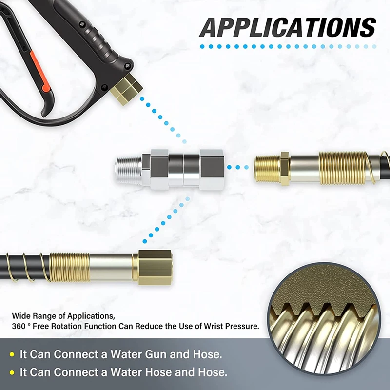 الضغط غسالة قطب ، الفولاذ المقاوم للصدأ ، شبك الحرة لتركيب خرطوم ، موضوع الذكور ، 3/8 "معاهدة عدم الانتشار ، 2 قطعة