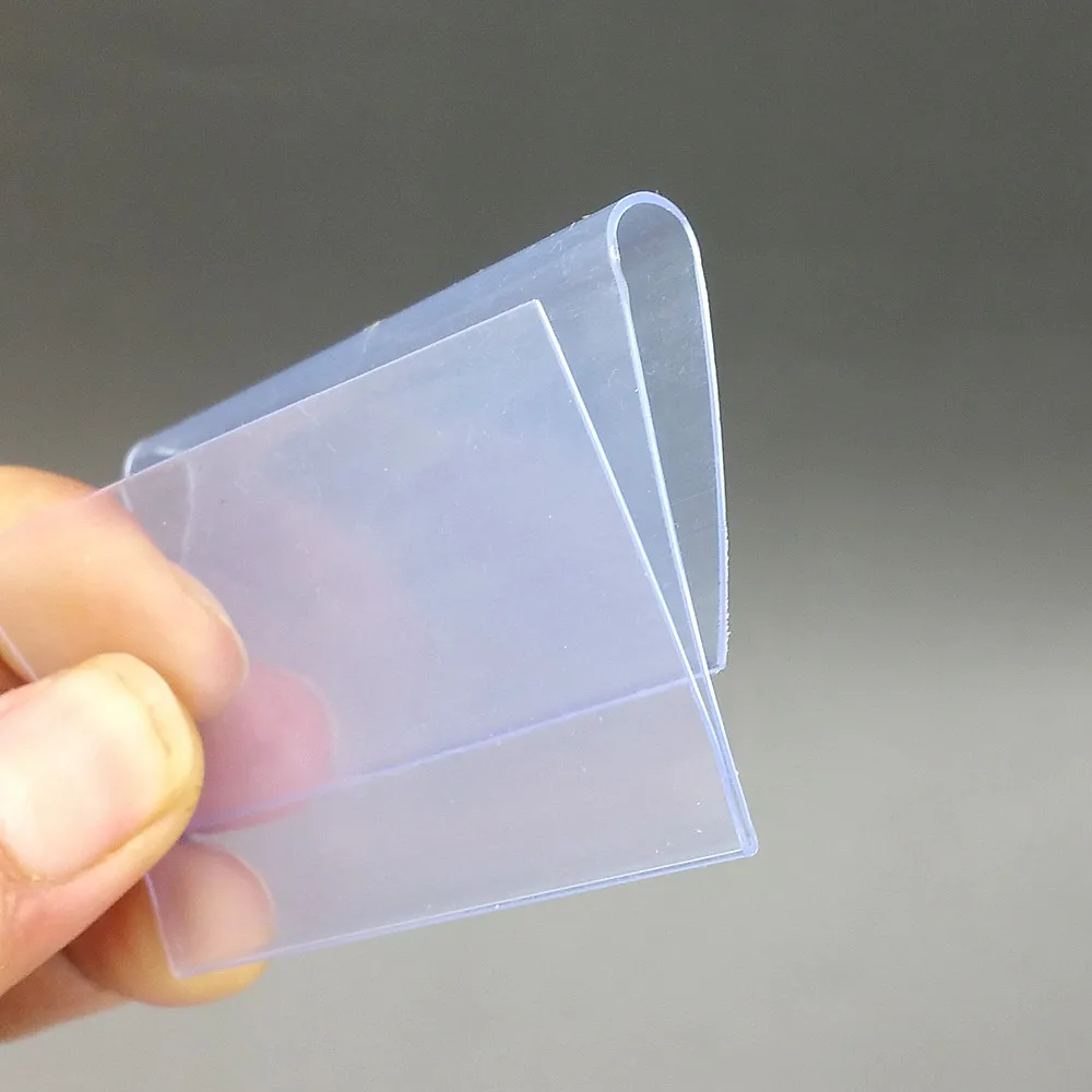 Plástico PVC Preço Tag Sign, Etiqueta Display Clip Holder, Supermercado Loja de Madeira Vidro Prateleira Fitting, 100Pcs