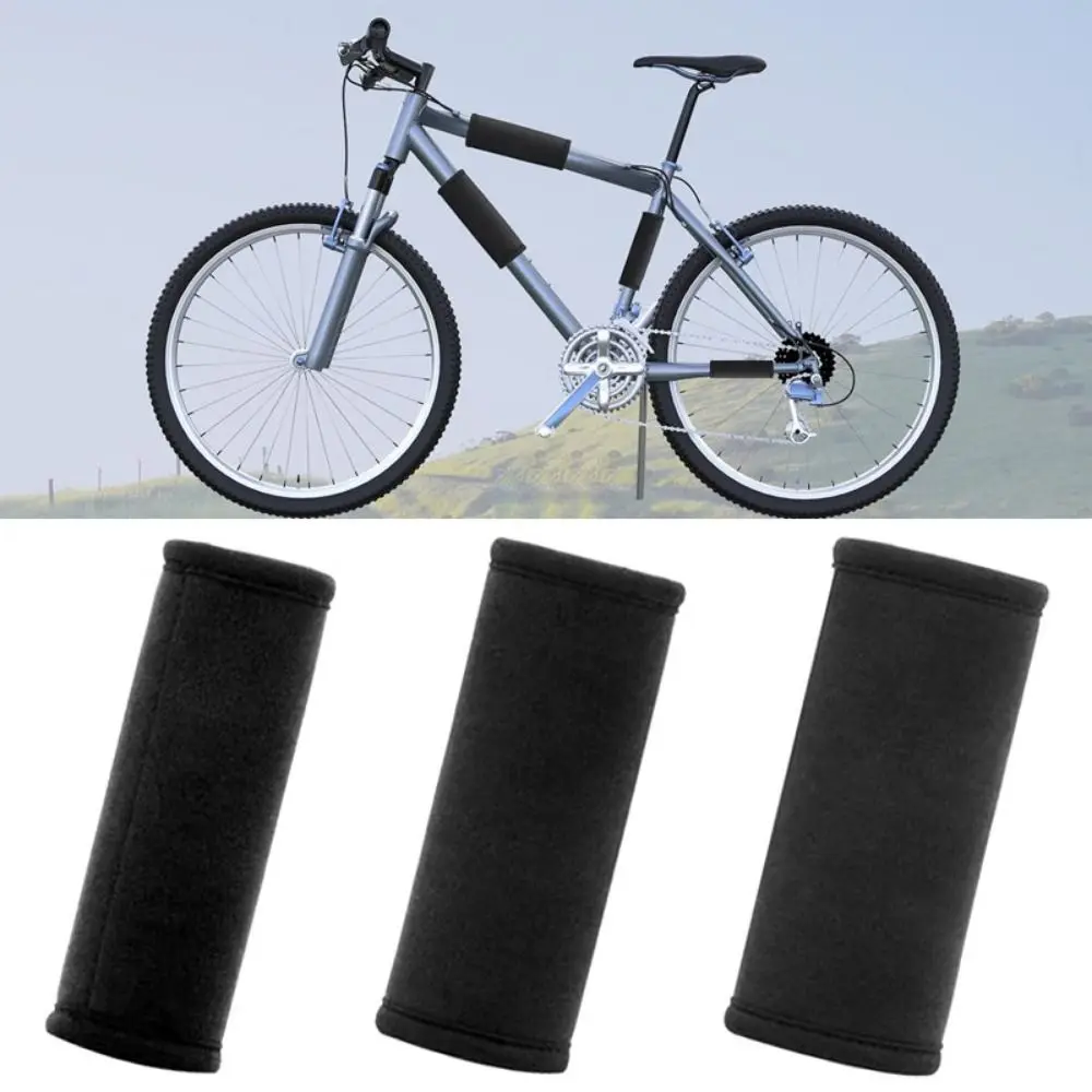 3PCS/Set Black Bike Frame Protective Cover Scratch Resistant Dustproof Cycle Protective Pad Polyester Stable