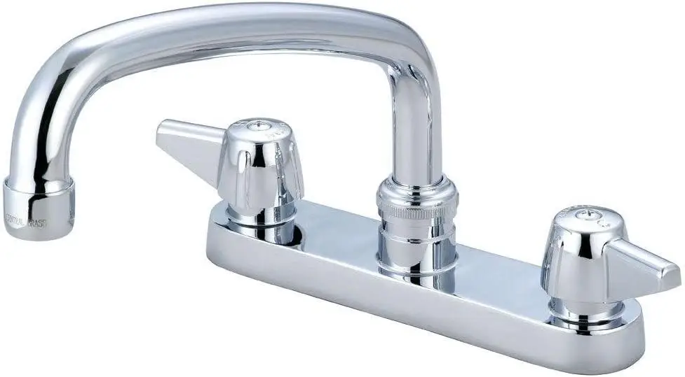 

Quality Cast Brass Commercial Chrome Dual-Handle 6" Kitchen Faucet Quick Install