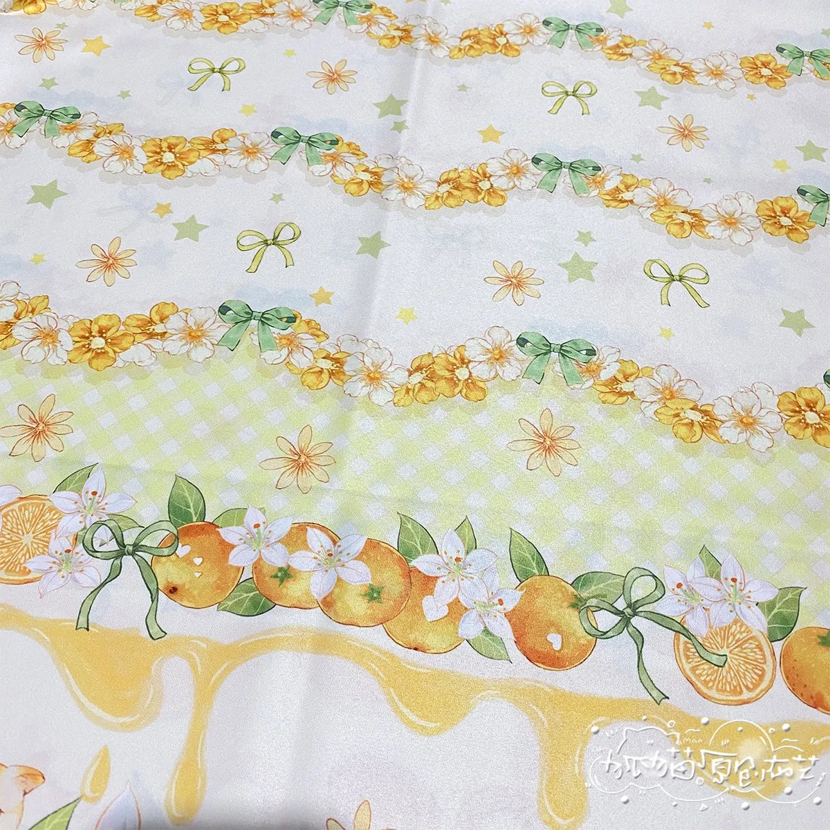 Lovely Lolita Dress Orange Flower Cat fabric borsa da lavoro manuale fai da te materiali per la contabilità a mano gonna per bambini