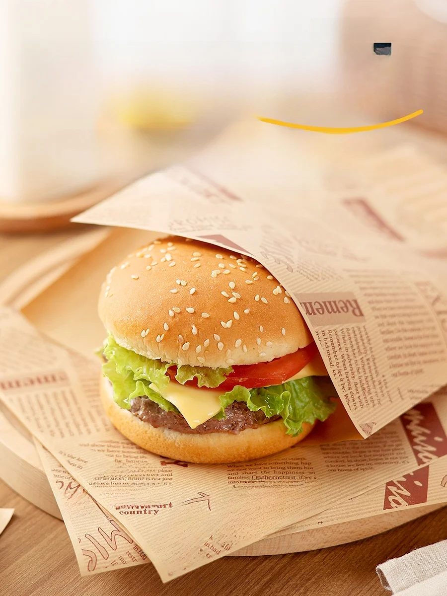 

Disposable Food ade Burger Paaging Paper Bag Sandwich Oil Resistant Handheld Pancake Hot Dog Home Commercial Breakfast Use