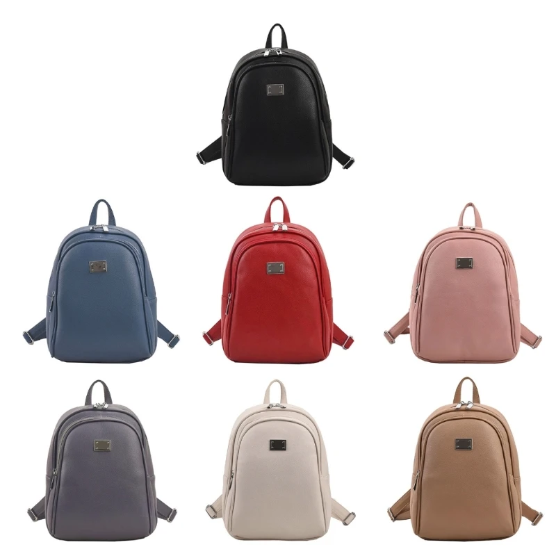 

Womens Casual Daypack Simple Mini Backpack Student Backpack Soft Leather Leisure Backpack All-matching Travel Backpack