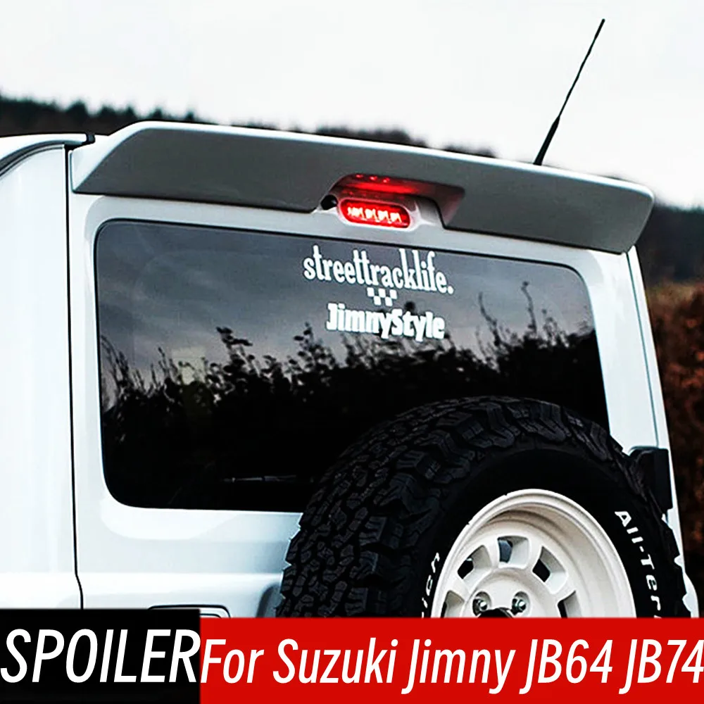 

For 2019-2025 Suzuki Jimny JB64 JB74 Rear Roof Trunk Lid Spoiler Tail Wings ABS Plastic Black Carbon Car Exterior Accessories