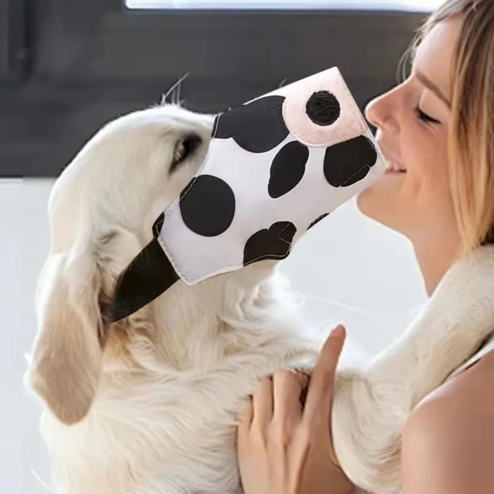 

Многоцелевой намордник для собак с мультяшным принтом, дышащая регулируемая парусиновая маска для домашних животных, удобная петля для защиты от укусов, рта собаки для домашних животных