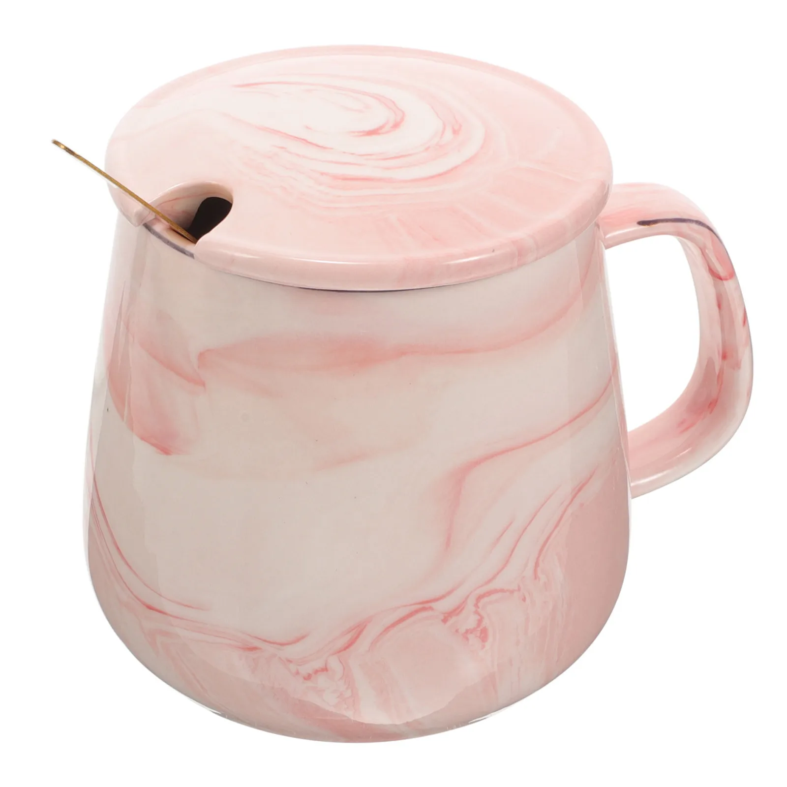 طقم أكواب قهوة من السيراميك بنمط رخامي، تصميم رائع للاستخدام المنزلي والمكتب هدية لأدوات الشرب ذات سعة كبيرة