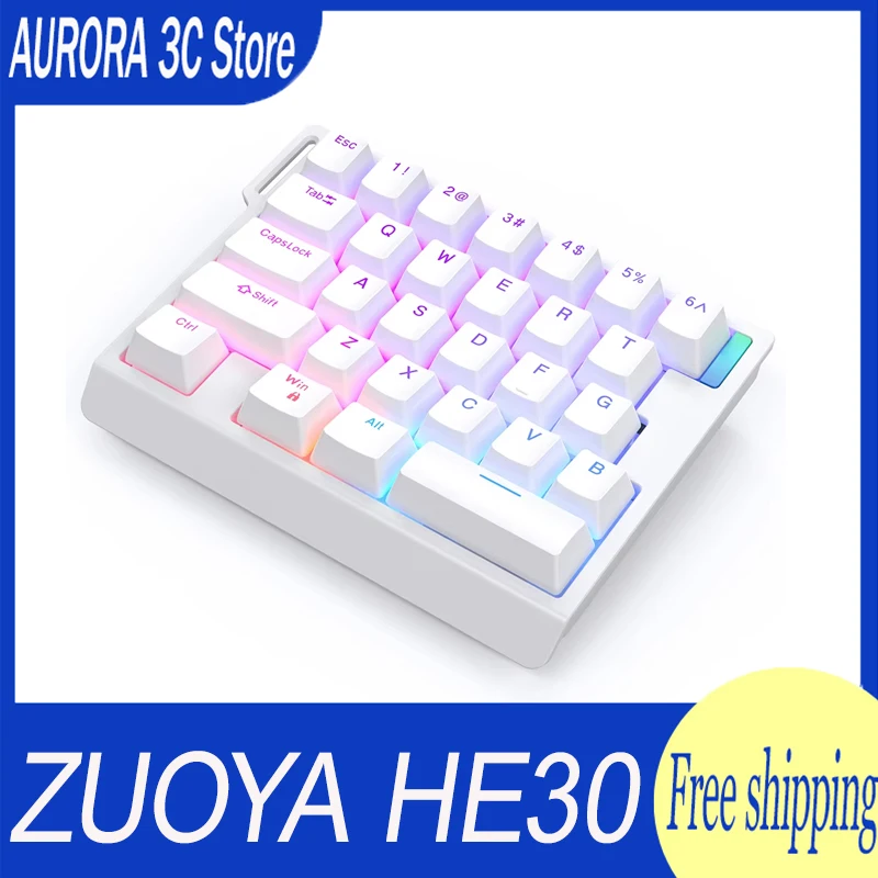 ZUOYA HE30 One Handed Mini Keyboard Magnetic Switch Mechanical Keyboard RGB 8KHz 0.04mm Office Laptop Gamer PC Gaming Keyboards