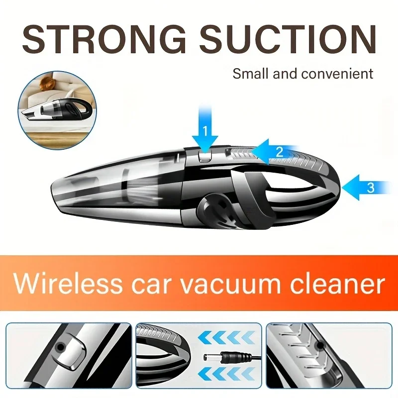 Portable wireless vacuum cleaner, multi-function car and home dual-use, USB charging, long battery life - Image 2