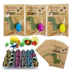 24 Pack Dinosaur Growing Eggs Dino Egg Hatching Card Hatching Growing Dinosaur Toys Dino Eggs Surprise Eggs for Kids Party