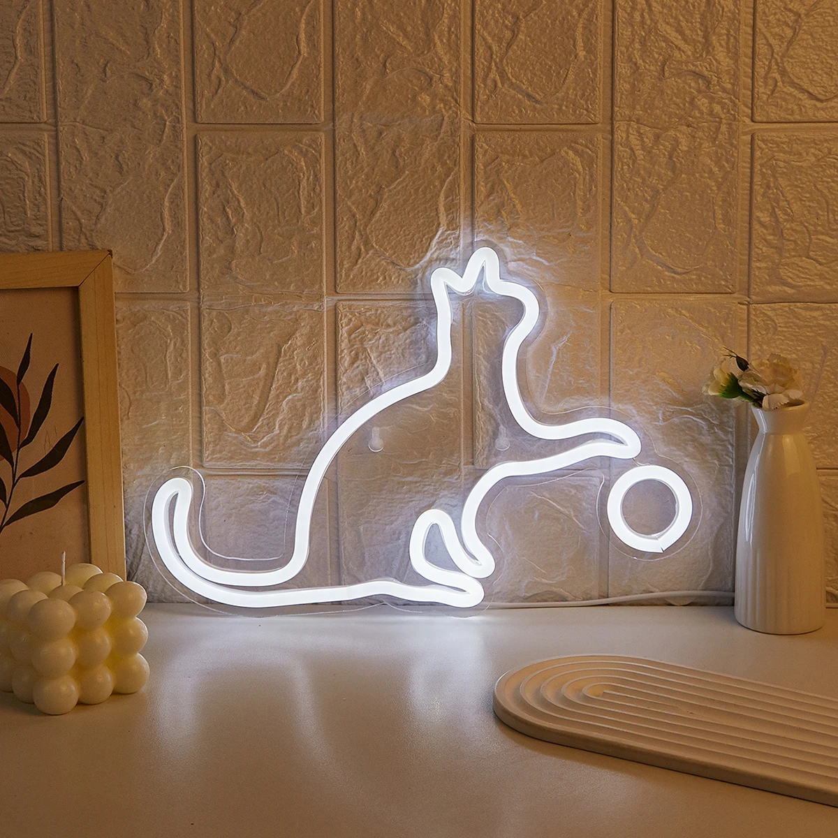 

Chi-buy светодиодный неоновый кот с питанием от USB неоновые вывески ночник 3D настенное искусство спальня декор комнаты лампы знаки подарок на день рождения