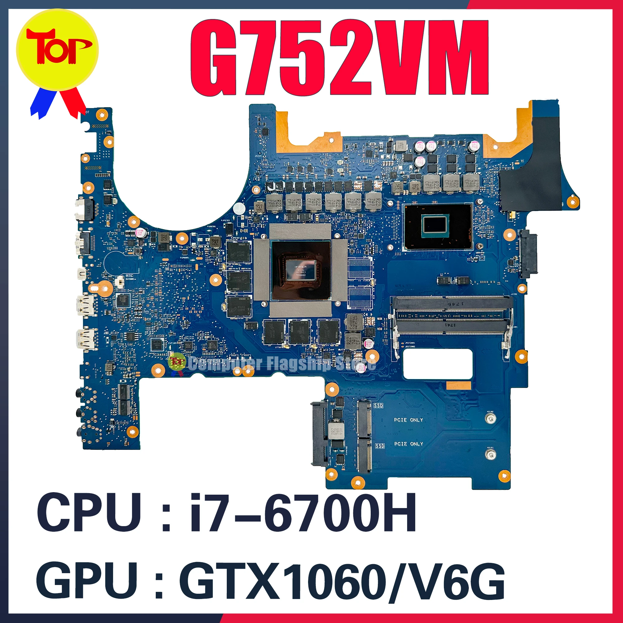 G752VM Notebook Mainboard UNTUK ASUS ROG G752VS G752VSK GFX72VS Motherboard Laptop I7 6th/7th GTX1060-V6G GTX1070-V8G DDR4