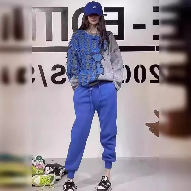 

Fashion brand sports suit women's autumn and winter new item with plush and thickened high-end design hoodie two-piece set