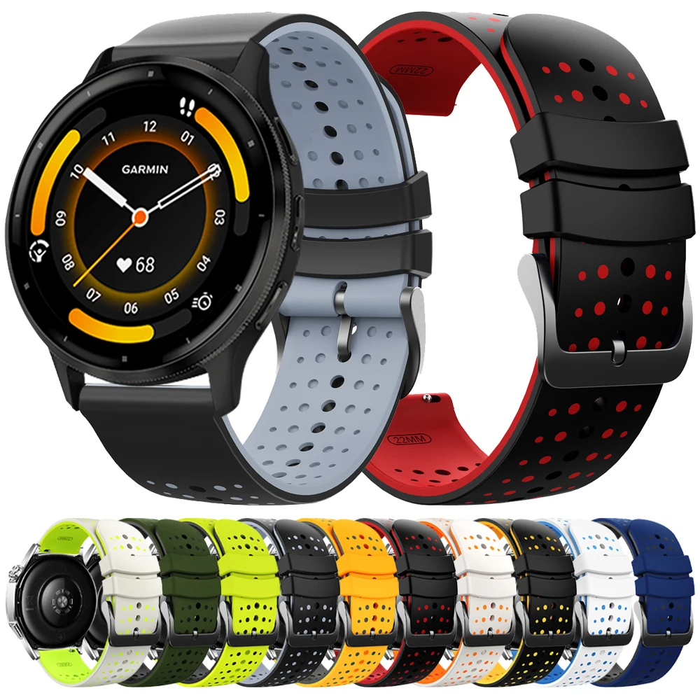 22mm Silikon Armband Für Garmin Venu 3 2 Band Forerunner 265 255 Musik 570 47mm Vivoactive4 Armband für Garmin Venu 4 45mm Correa