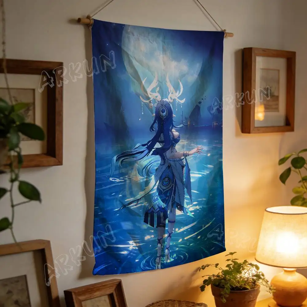 Pretty Hot Lauma Anime Gaming Wall Tapestry Wall Game player Room, Living Room, Bathroom Carpets Dorm Decor Wall Art Decoration