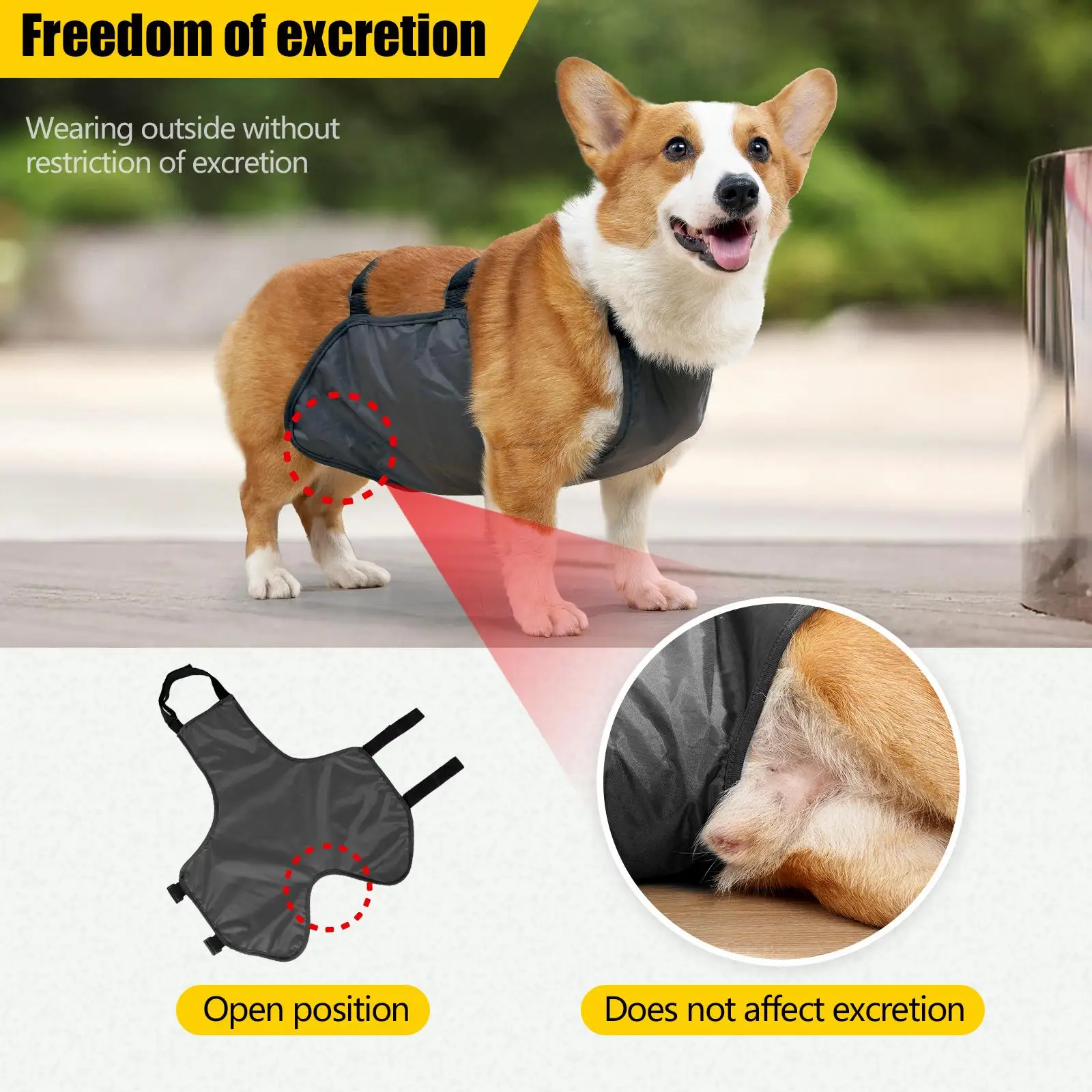 Polyester Dog Belly Band Breathable Dog Cloth Anti-Dirty Waterproof Belly Cover Washable Pet Clothes for Outdoor Dog Costumes