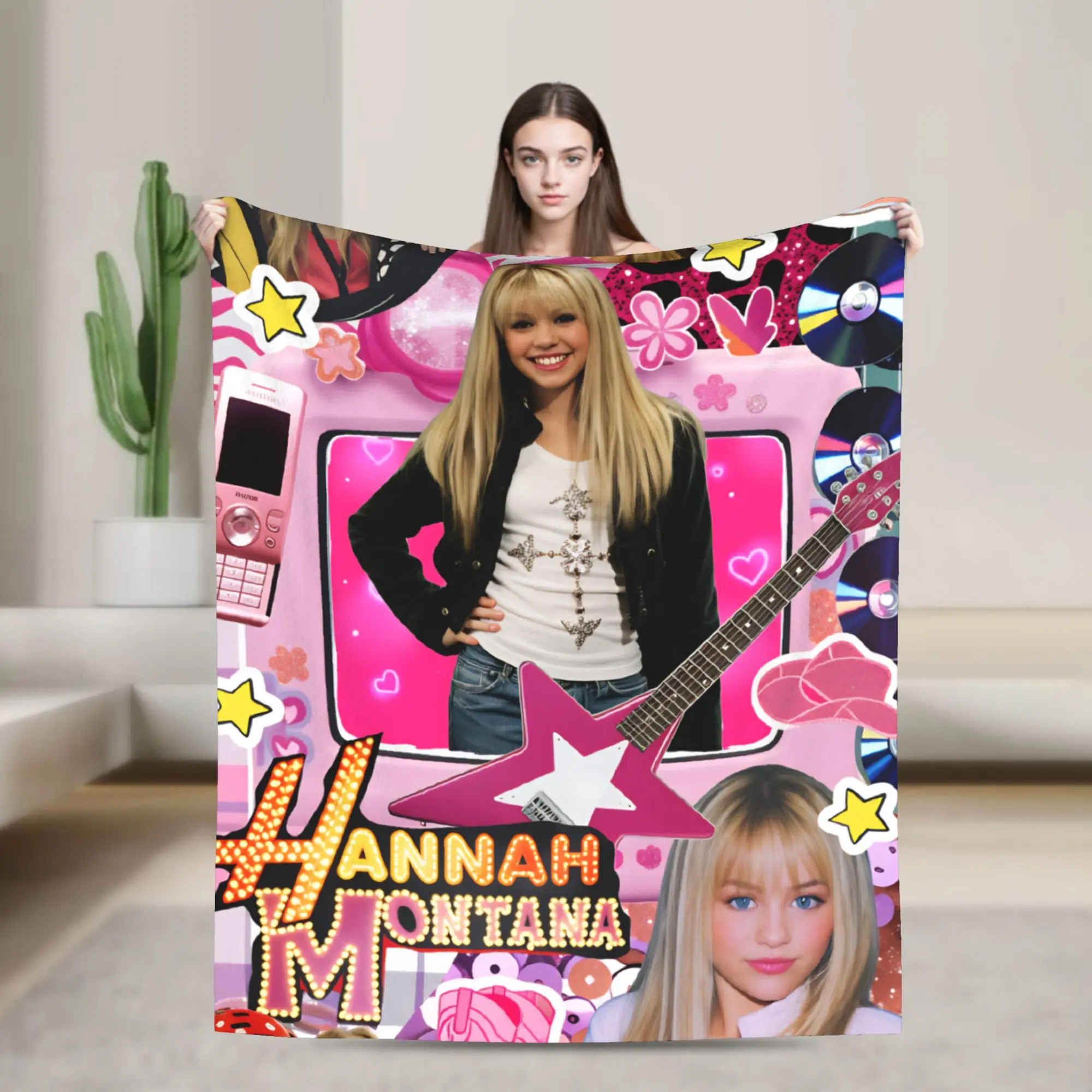 

Hannah Montana Miley Stewart Funny TV Breathable Lightweight Blankets Quality Warm Soft Throw Blanket Winter Fashion Bedspread