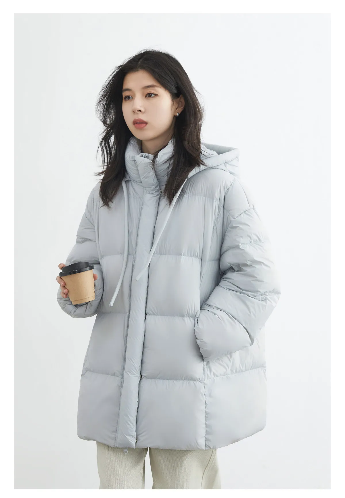 CHIC VEN New Women Down Jacket Solid Loose Casual Hooded Ladies Down Jacket for Woman 90 White Duck Down Coat Autumn Winter 2025