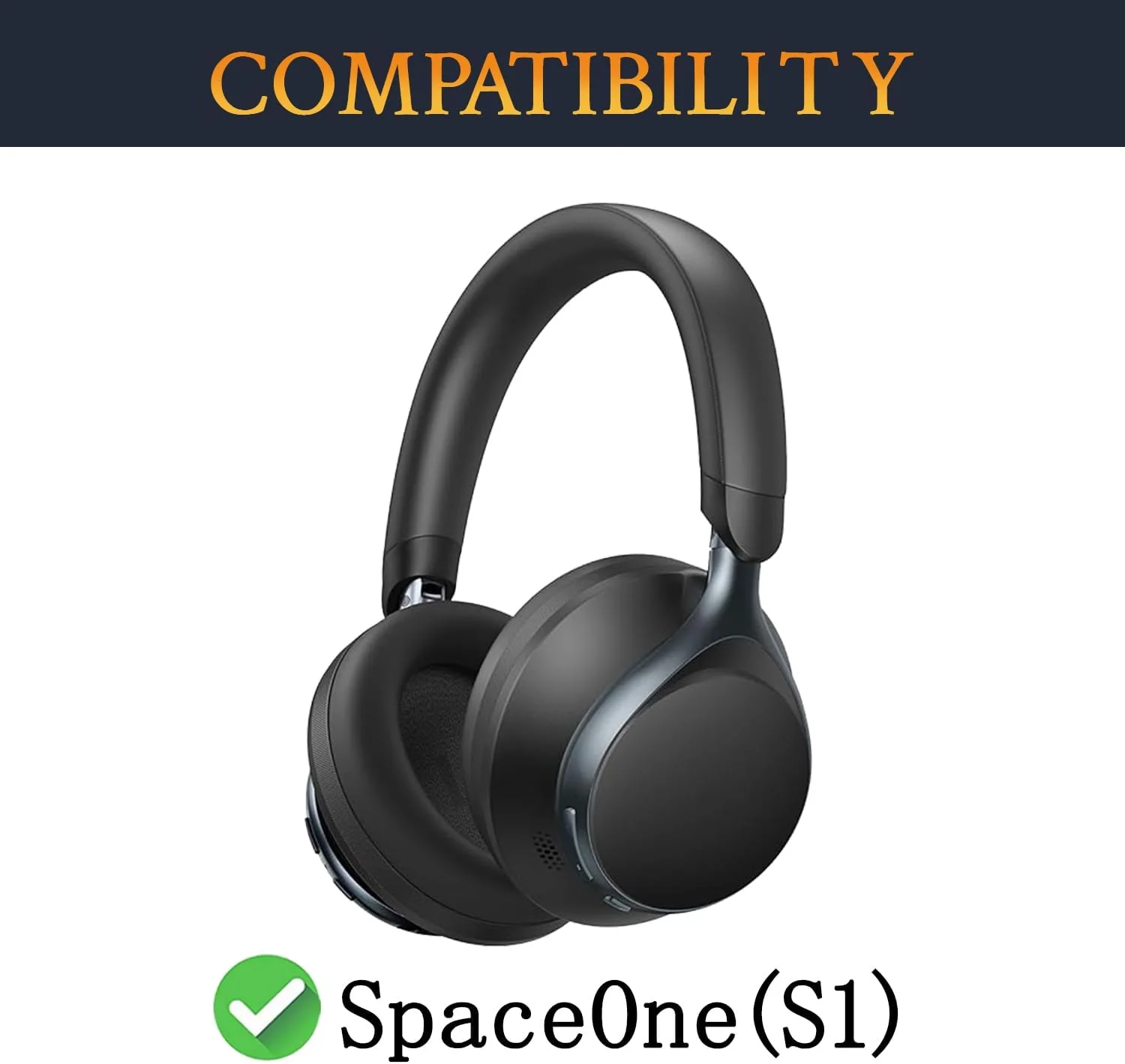 KUTOU Earpads Replacement for Anker Soundcore Space one  S1 Ear Pads Soft Protein Leather Earpads Earmuffs Ear Cushion Cover