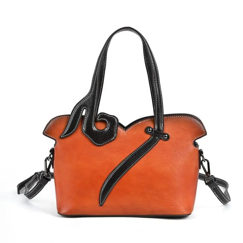 

2026 New Fashion Women Handbags Genuine Leather Vintage Shoulder Bags Female Brand Luxury Real Natural Leather Crossbody Bag