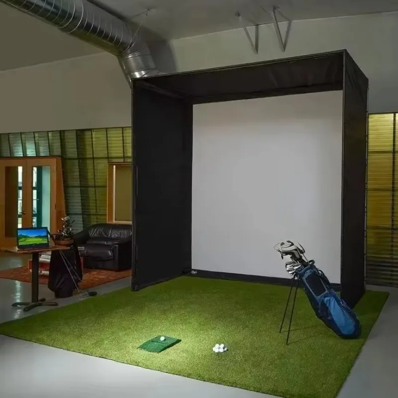 2027  Custom Size Golf Simulator Enclosure With Hitting Screen Indoor Golf Enclosure Frame Cage