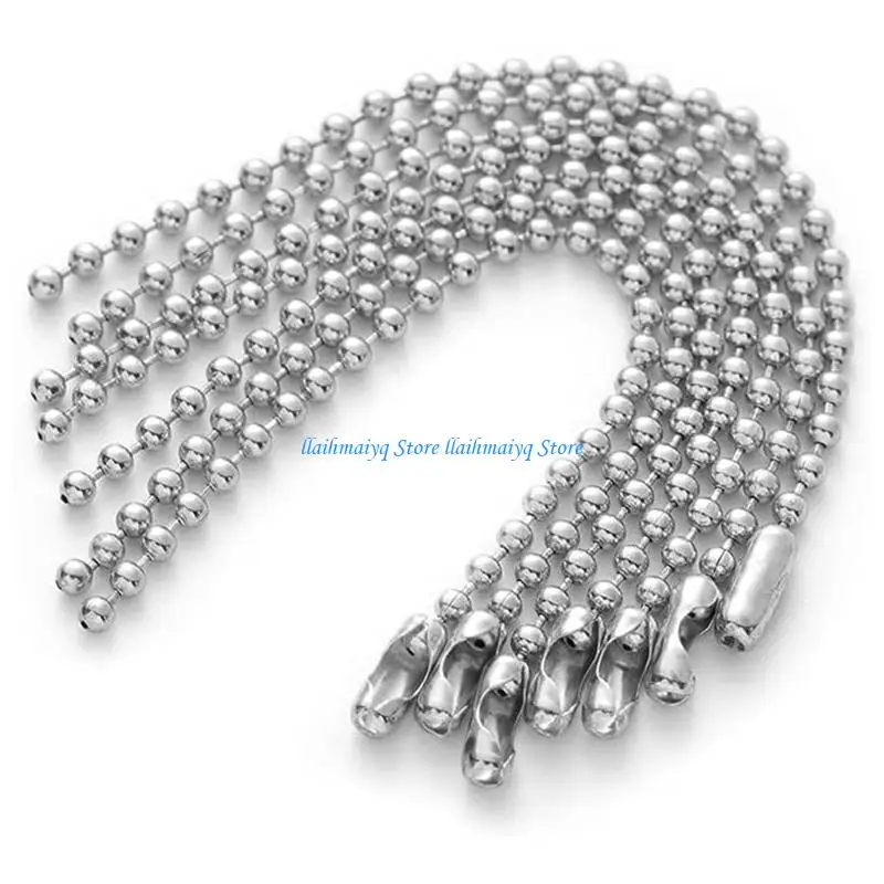 573B Metal Ball Bead Chain with Matching Connectors 1.5mm Diameter Ball Chain for Necklace Jewelry Making DIY Craft Accessory