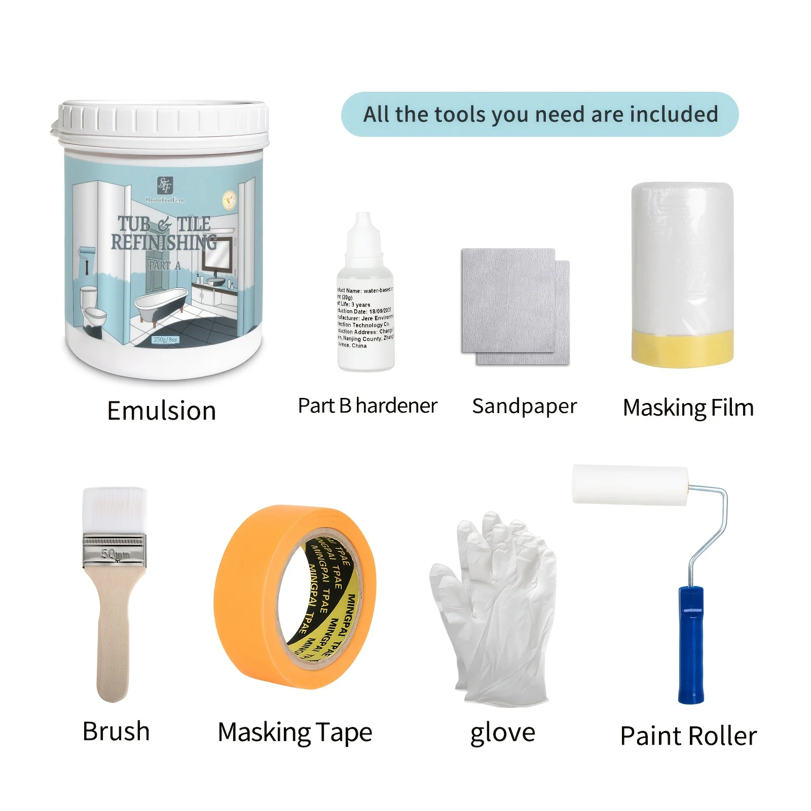 32 OZ Glossy grey ceramic bath and tile Restoration Kit Easy to use waterproof low-odor paint Bathroom, Sink (50-60 sq ft)