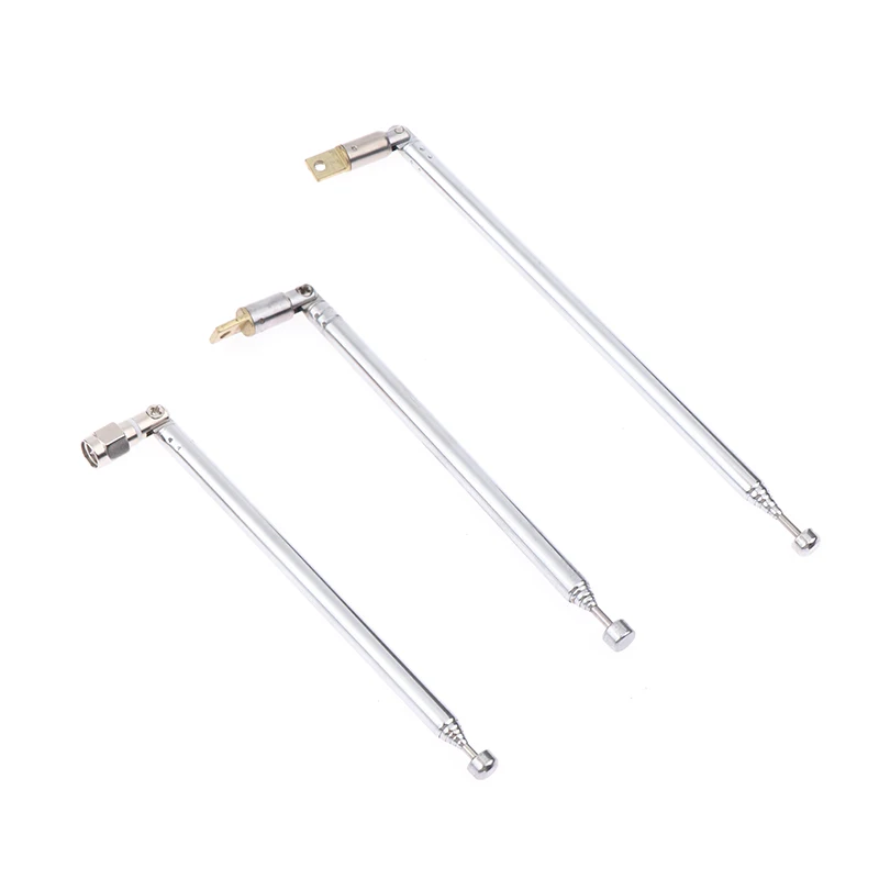 6-Section Metal AM FM Radio Telescopic Antenna 48/64cm, 360-Degree Turning, Full-Band Reception.