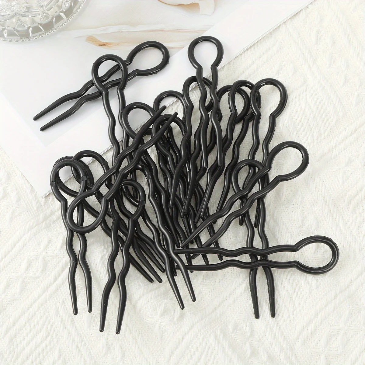 Set di fermagli per capelli in plastica a forma di U da 3 pezzi, clip invisibile, clip con design a spirale adatta per le donne