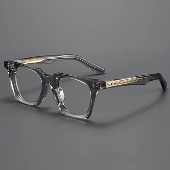남녀공용 수제 두꺼운 아세테이트 광학 안경테, 고급 빈티지 사각형 컴퓨터 안경, 디자이너 안경, 최고 품질 