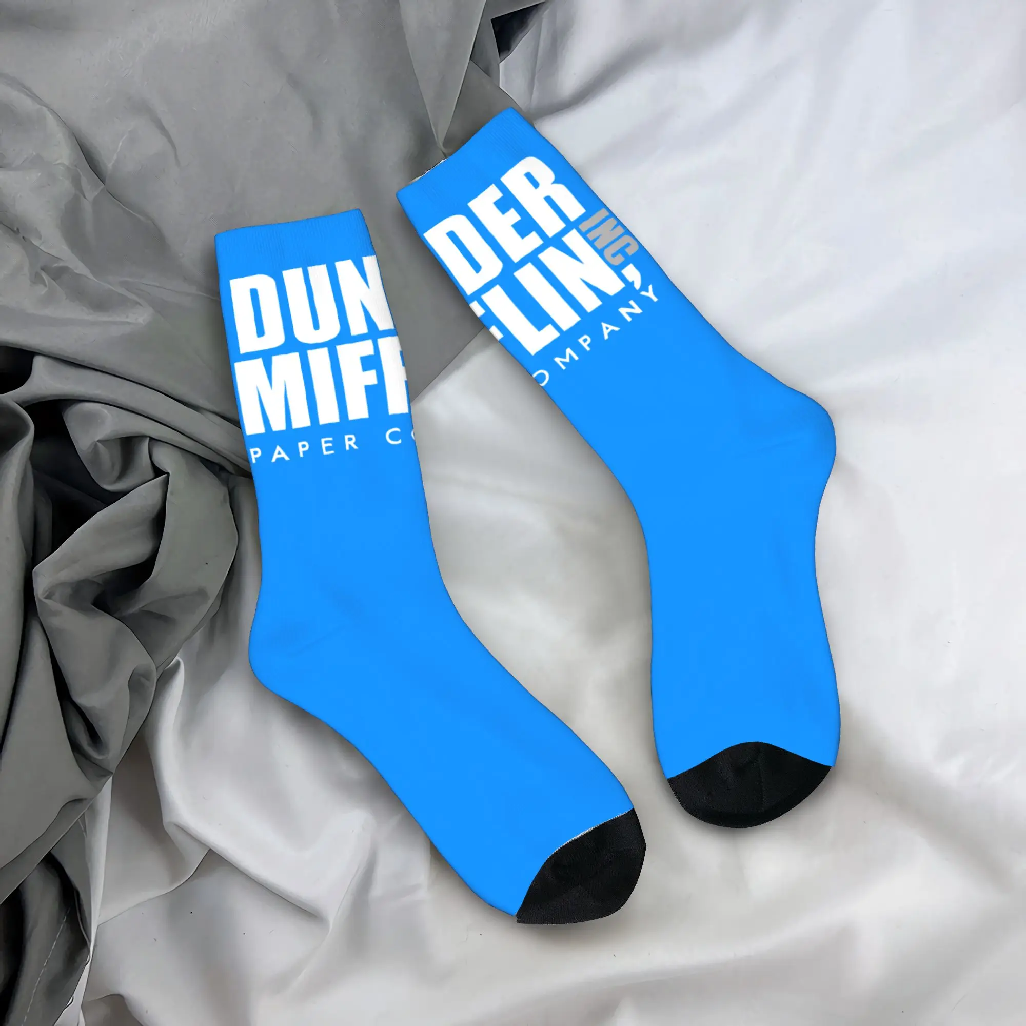 

Custom Cute The Office TV Show Dunder Mifflin Paper Company Socks Women Men Warm 3D Printed Football Sports Socks