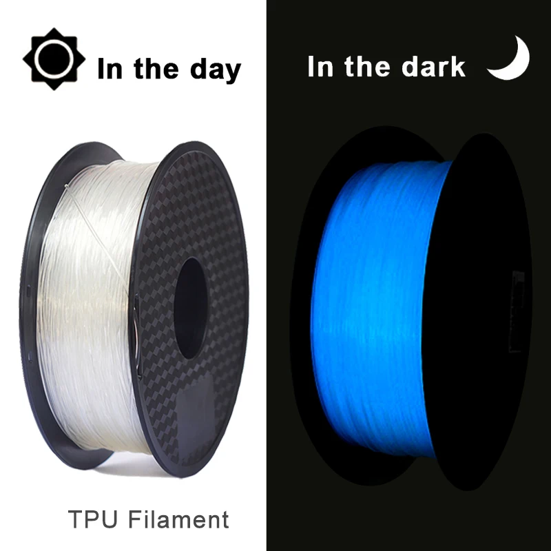 

TPU Glowing In The Dark 3D Printer Filament 1.75mm Non-toxic Luminous Sublimation 250g 500g 3D Printing Material Flexible Glows