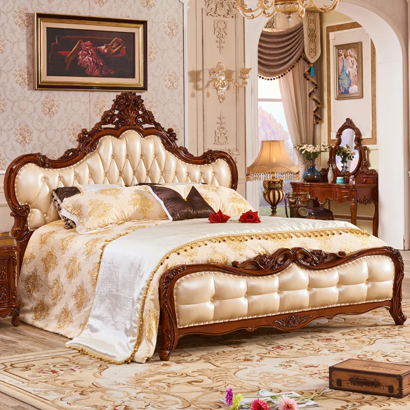 

Aesthetics Wedding Double Bed Queen Design Comfortable High Quality Castle Modern Headboards Muebles Lounge Suite Furniture