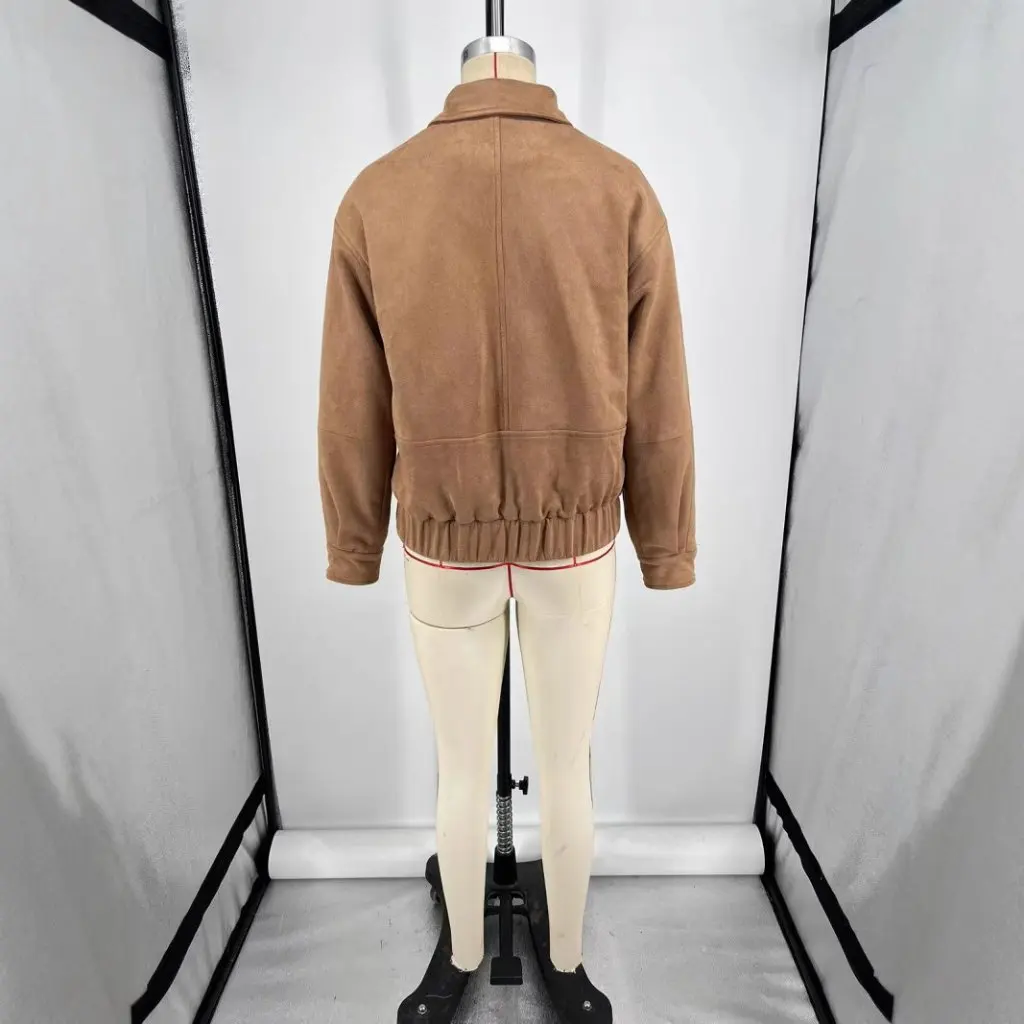

Fashionable Retro Suede Women's Flight Jacket Outerwear European And American Style New Arrival Ladies' Top Zipper Closure