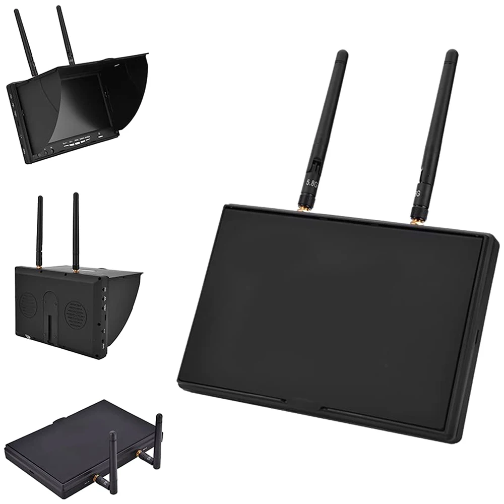 New 7 Inch LCD5802D FPV Monitor with DVR 5.8G 40CH 800x480 Resolution Portable Video Display Screen for Drone Racing And Gaming